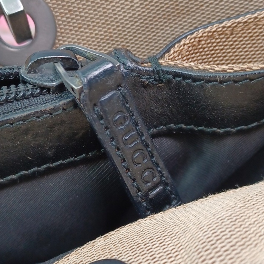 Gucci Vintage Rehab Tote Black Bamboo Handles - Picture 8 of 16